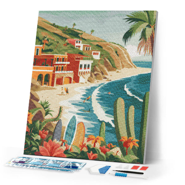 Diamond Painting - Coastal surfing