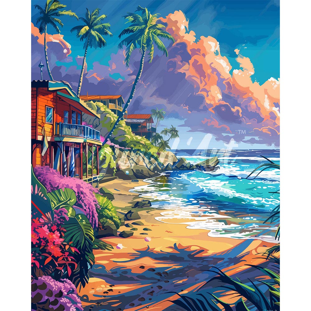 Diamond Painting - Beachside houses