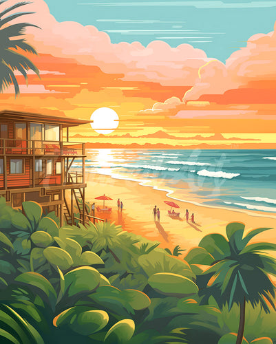 Diamond Painting - Beach Club at Sunset