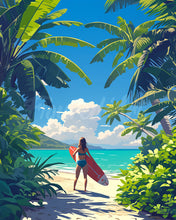 Load image into Gallery viewer, Diamond Painting - Tropical Surfing Paradise