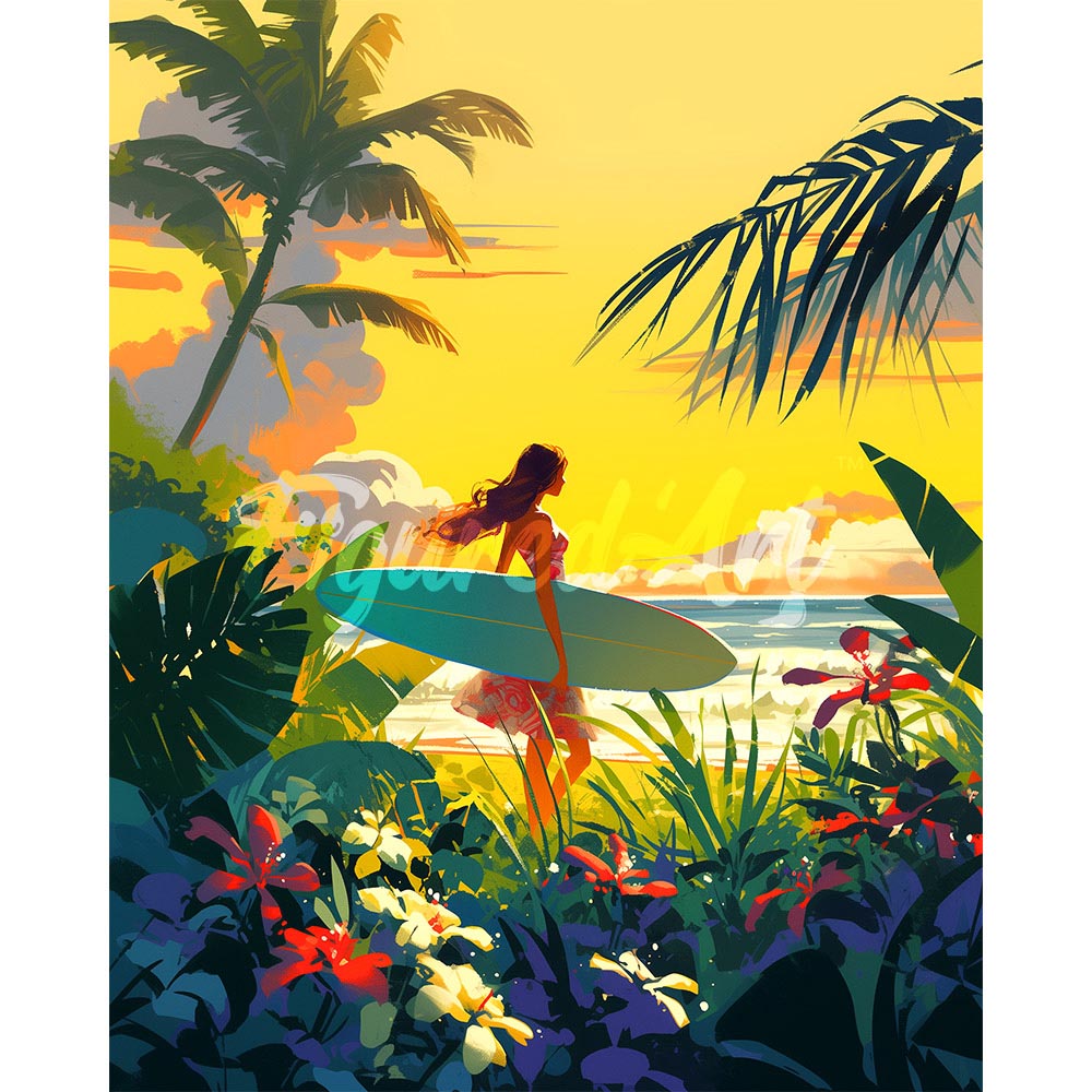 Diamond Painting - Surfer at Sunset