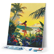 Load image into Gallery viewer, Diamond Painting - Surfer at Sunset