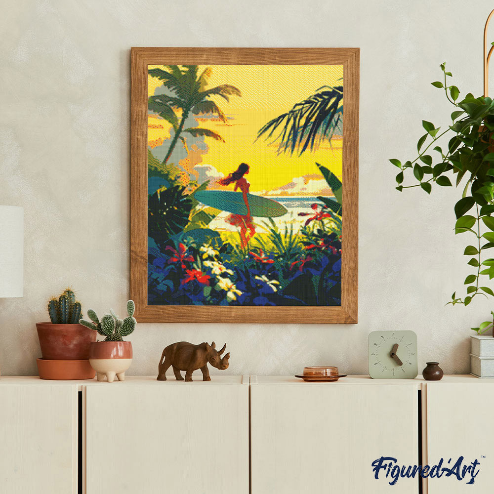Diamond Painting - Surfer at Sunset