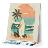 Diamond Painting - Surfboard on the Beach