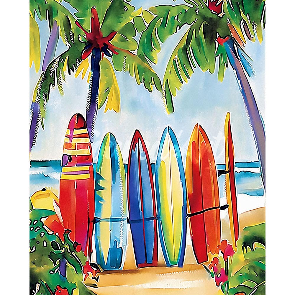 Diamond Painting - Colorful Surfboards