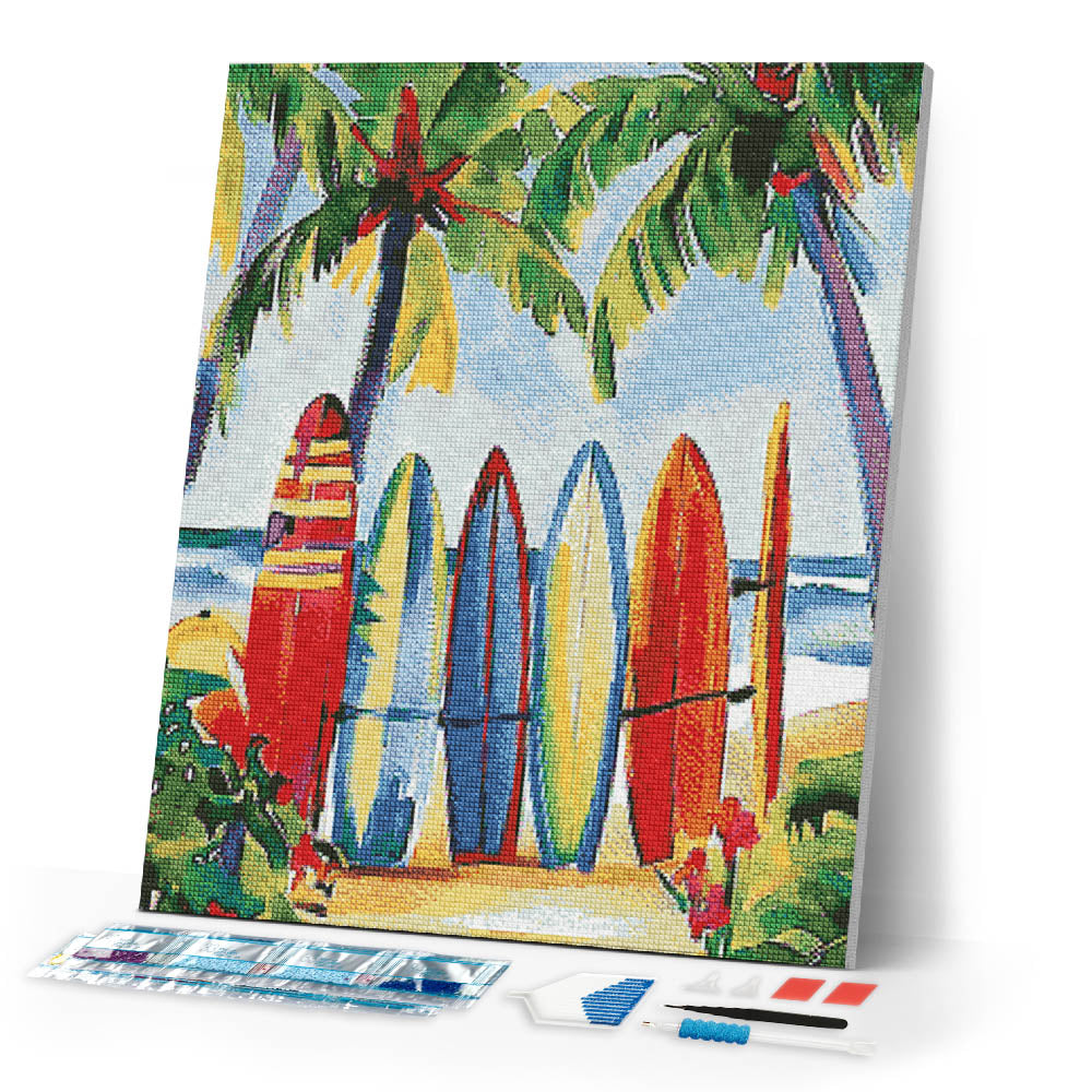 Diamond Painting - Colorful Surfboards