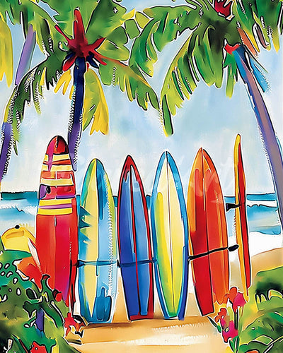 Diamond Painting - Colorful Surfboards