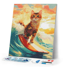 Load image into Gallery viewer, Diamond Painting - Surfing Cat