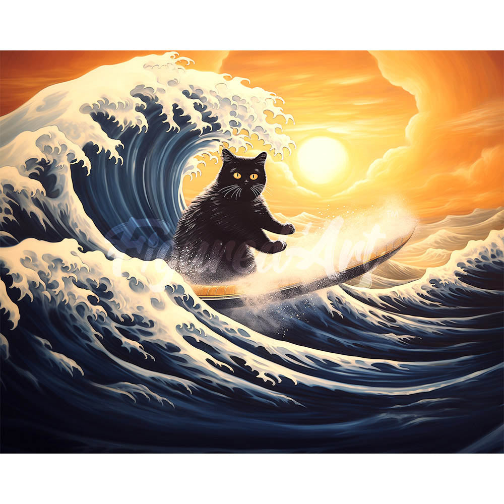 Diamond Painting - The Great Wave of the Black Cat