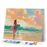 Diamond Painting - Surf Girl at Dawn