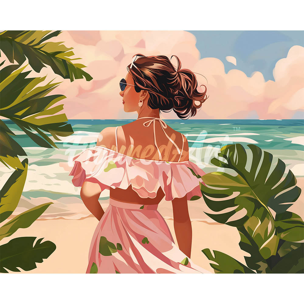 Diamond Painting - Lovely Girl by the Sea