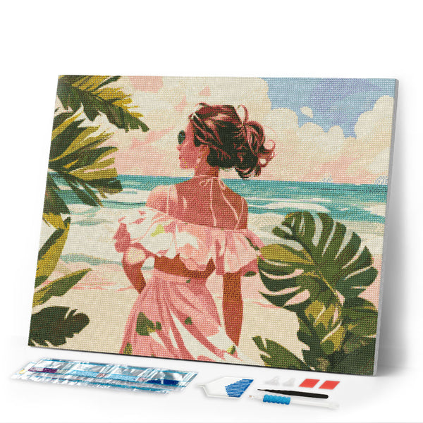 Diamond Painting - Lovely Girl by the Sea