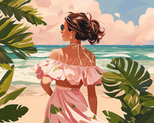 Load image into Gallery viewer, Diamond Painting - Lovely Girl by the Sea