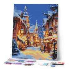 Load image into Gallery viewer, Diamond Painting - Christmas Illuminated Village canvas already framed