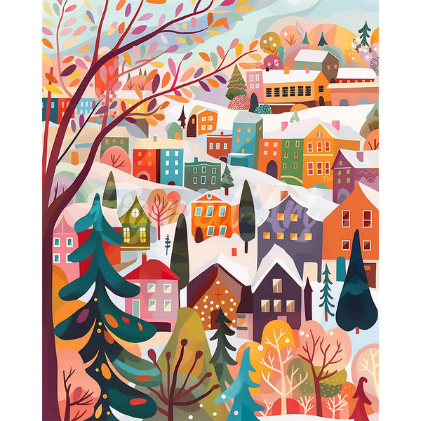 Diamond Painting - Colorful Winter Village
