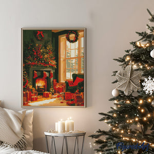 Diamond Painting - Festive Fireplace Scene