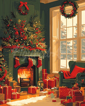 Load image into Gallery viewer, Diamond Painting - Festive Fireplace Scene