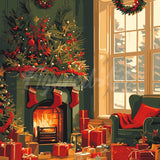Diamond Painting - Festive Fireplace Scene canvas already framed