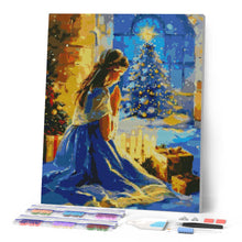 Load image into Gallery viewer, Diamond Painting - Christmas Eve Prayer canvas already framed