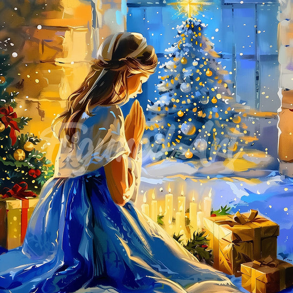 Diamond Painting - Christmas Eve Prayer canvas already framed