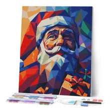 Load image into Gallery viewer, Diamond Painting - Polygon Santa canvas already framed