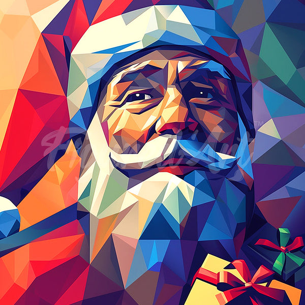 Diamond Painting - Polygon Santa canvas already framed