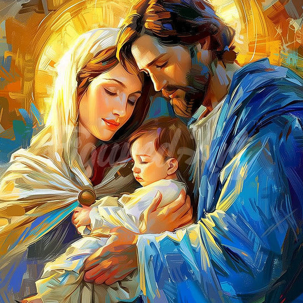 Diamond Painting - Holy Family canvas already framed