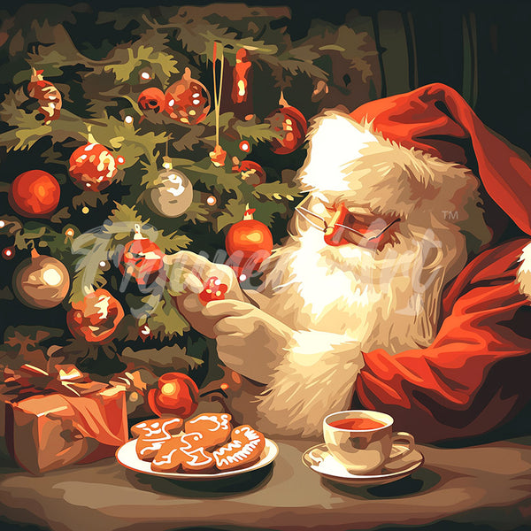 Diamond Painting - Jolly Santa's Evening canvas already framed