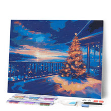 Load image into Gallery viewer, Diamond Painting - Twinkling Christmas Terrace canvas already framed
