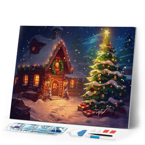 Diamond Painting - Snowy Christmas Cottage