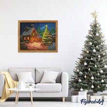 Load image into Gallery viewer, Diamond Painting - Snowy Christmas Cottage