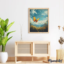 Load image into Gallery viewer, Diamond Painting - Copper Butterfly Under a Blue Sky