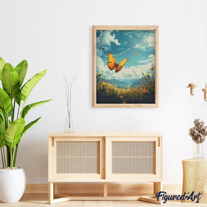 Diamond Painting - Copper Butterfly Under a Blue Sky