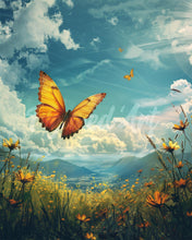 Load image into Gallery viewer, Diamond Painting - Copper Butterfly Under a Blue Sky