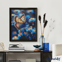 Load image into Gallery viewer, Diamond Painting - Butterfly and Blue Flowers