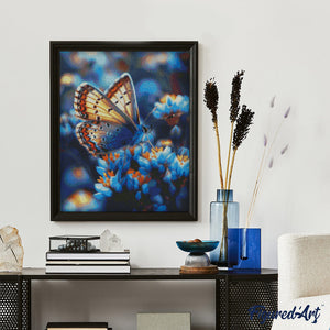 Diamond Painting - Butterfly and Blue Flowers