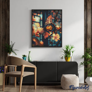 Diamond Painting - Butterfly and Cherry Blossoms