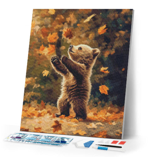 Diamond Painting - Bear and Falling Leaves