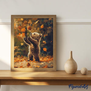 Diamond Painting - Bear and Falling Leaves