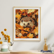 Load image into Gallery viewer, Diamond Painting - Hedgehog in Fall Leaves