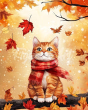 Load image into Gallery viewer, Diamond Painting - Cozy Fall Cat