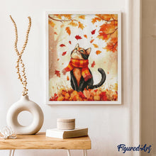 Load image into Gallery viewer, Diamond Painting - Playful Fall Cat