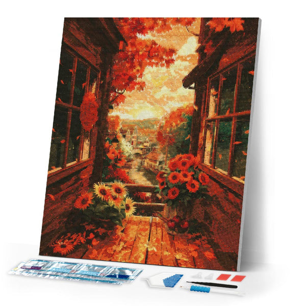 Diamond Painting - Fall Balcony View