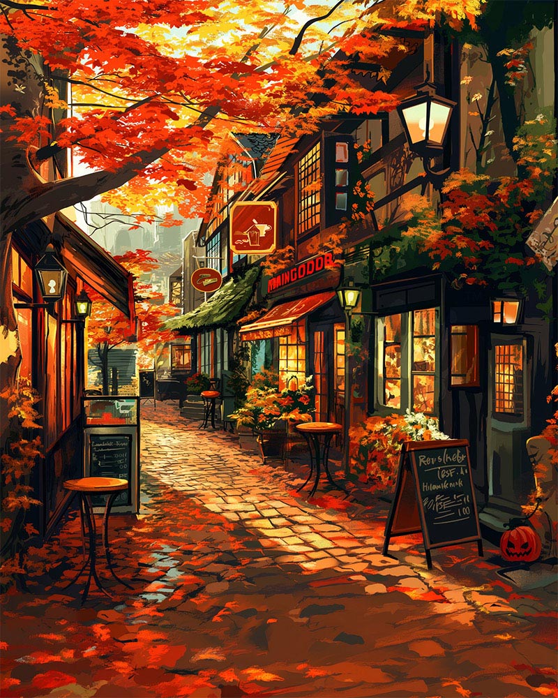 Diamond Painting - Fall Café Street