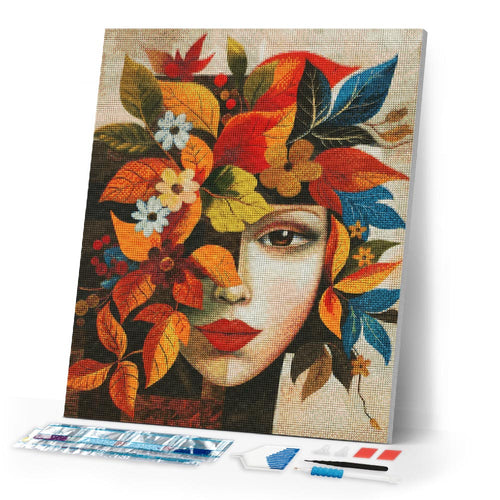 Diamond Painting - Picasso-Inspired Fall Flora Face