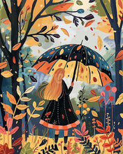 Load image into Gallery viewer, Diamond Painting - Girl with Umbrella in Fall