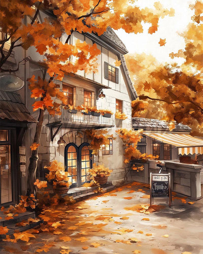 Diamond Painting - Fall Café Front