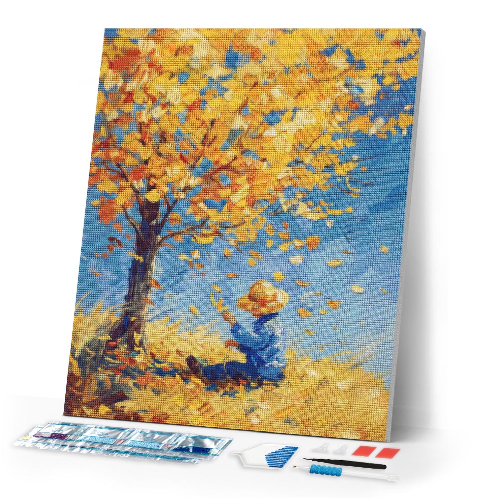 Diamond Painting - Van Gogh-Inspired Boy in Fall