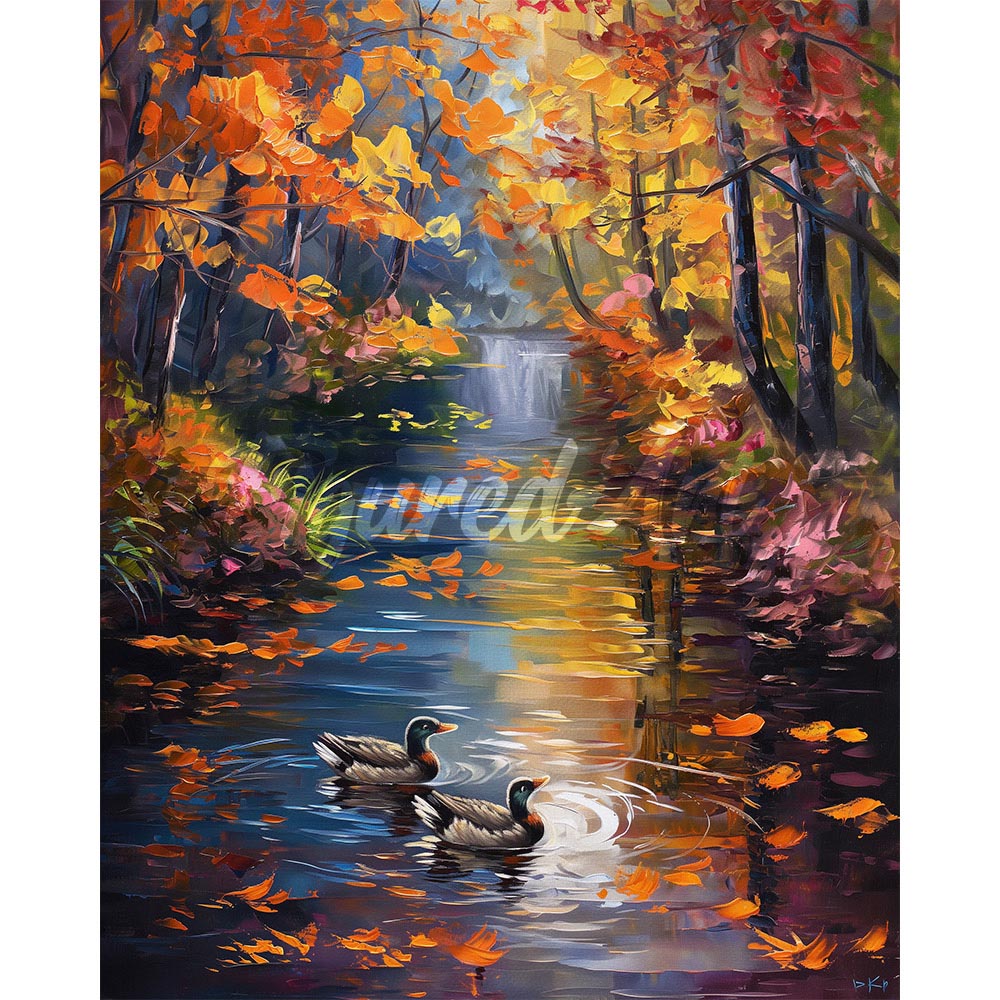 Diamond Painting - Golden Pond in Fall