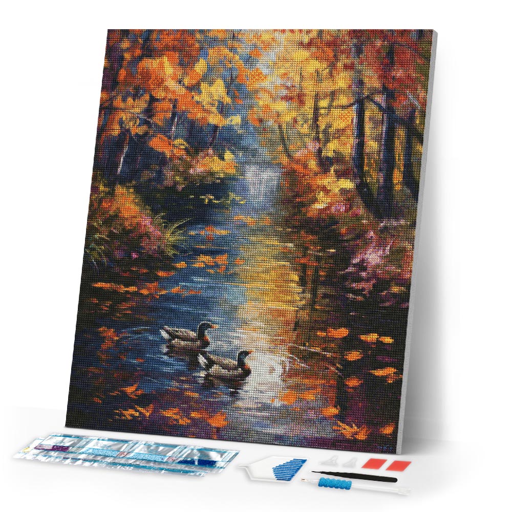 Diamond Painting - Golden Pond in Fall